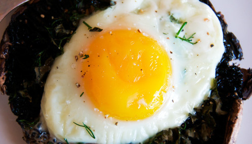 Breakfast Portobello Mushrooms with Shiitakes