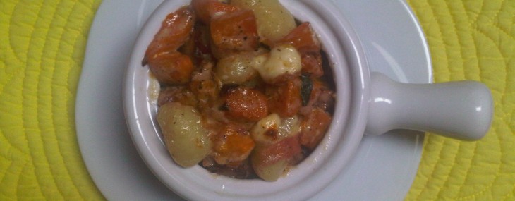 Gnocchi with Butternut Squash and Bacon in Sage and Danish Blue Cheese Sauce