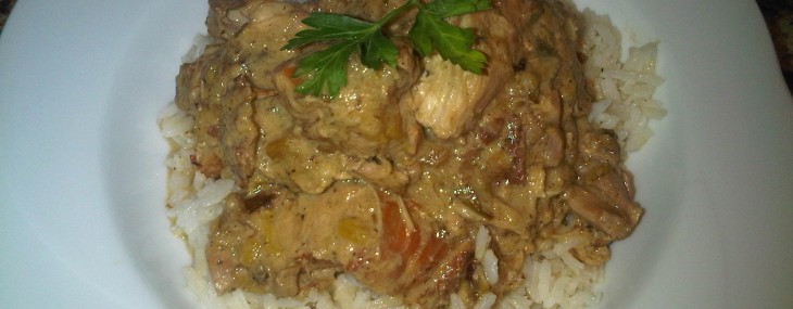 Chicken Thighs with Bacon in Riesling