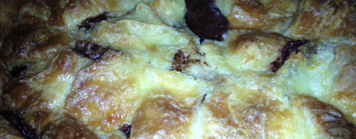 Croissant and Chocolate Bread Pudding