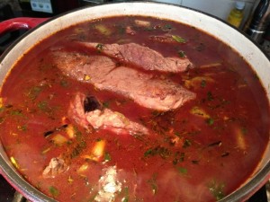 Short Ribs Simmering