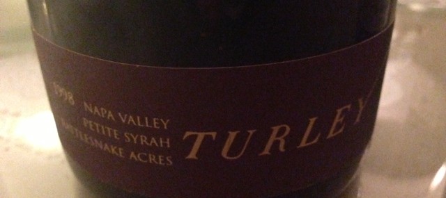 1998 Turley Petite Syrah Rattlesnake Acres