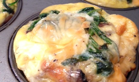 Cremini and Spinach Crustless Mini Quiches