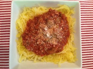 Spaghetti Squash with Meat Sauce