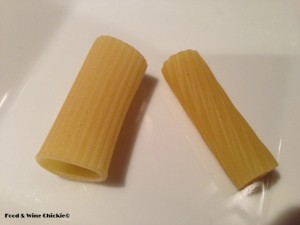 Pasta Comparison - Delverde on Left