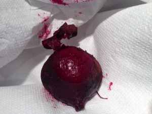 Peeling Beets with Paper Towels