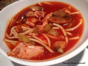 Turkey and Vegetable Tomato Noodle Soup