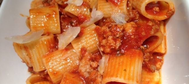 Rigatoni Bolognese Featuring Delverde Pasta