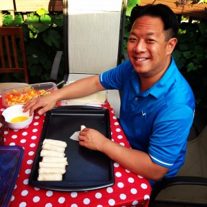 Danny Chin Making Spring Rolls