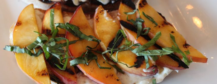 Grilled Peach Mascarpone Bruschetta