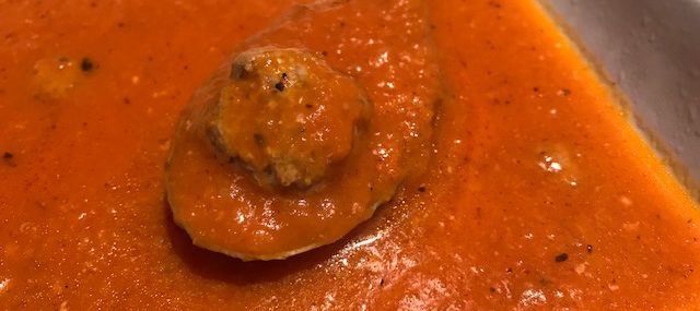 Mini Meatball Tomato Basil Soup